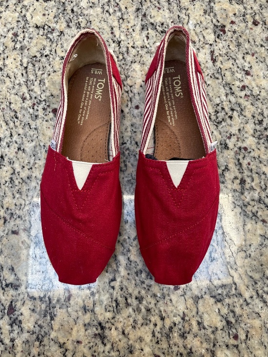 Toms Shoes - Tom's Classic Red Slip on Shoes 8.5